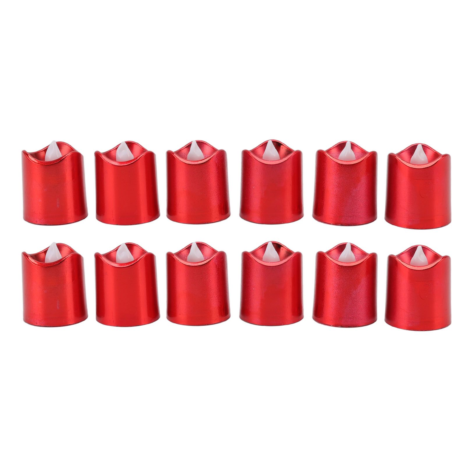 12Pcs Red LED Candle Lamp Warm Light Flameless Electronic LED Candle Light for Christmas Festival Birthday Party Wedding