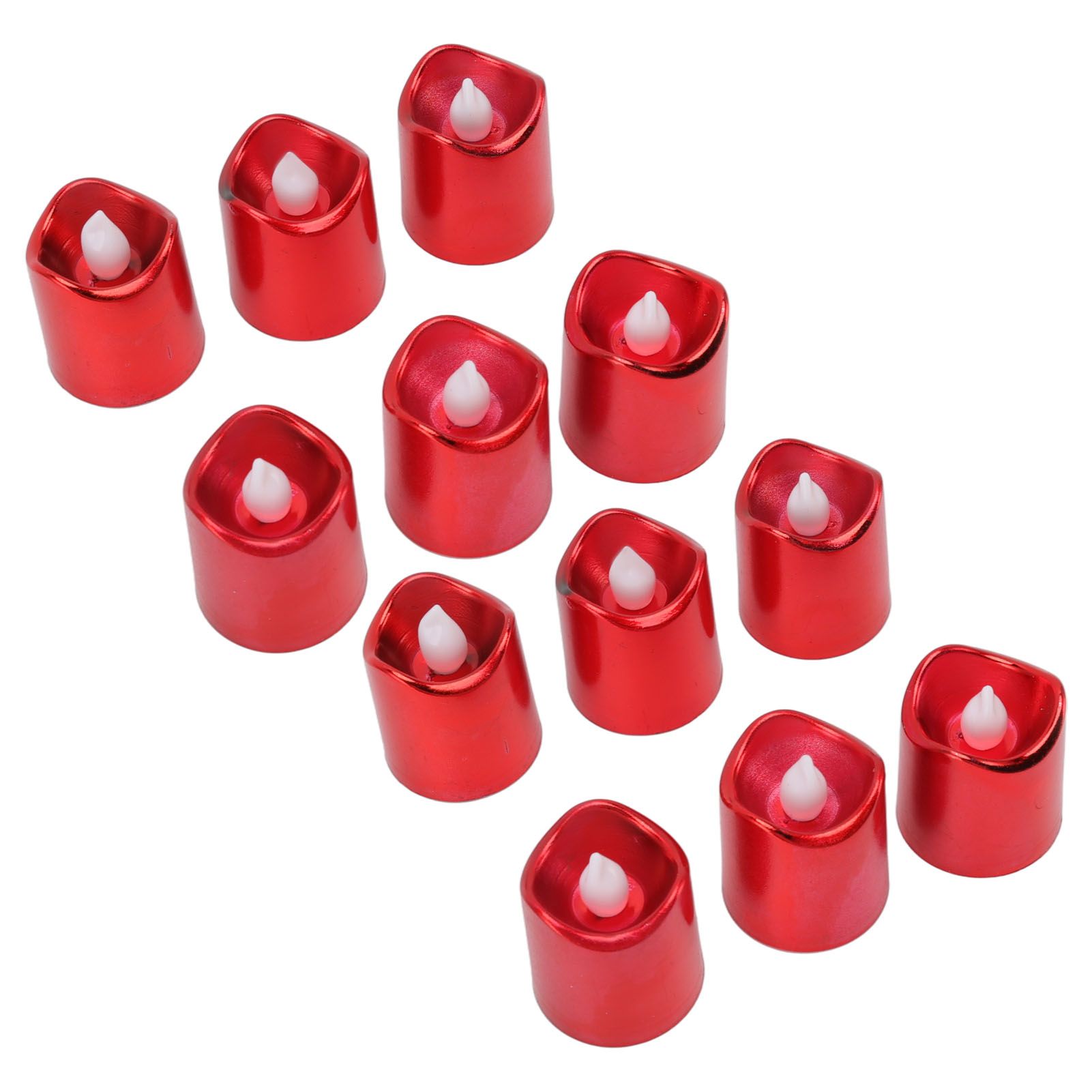 12Pcs Red LED Candle Lamp Warm Light Flameless Electronic LED Candle Light for Christmas Festival Birthday Party Wedding
