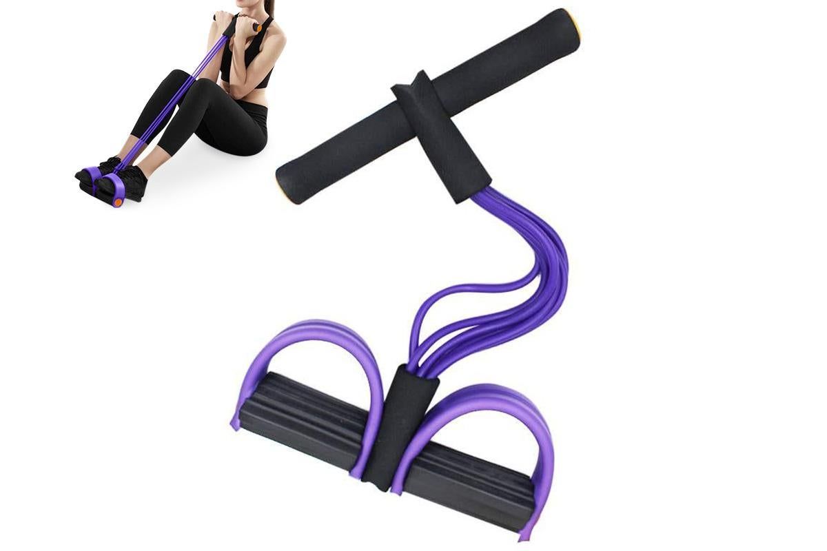 6 Tube Resistance Band Ankle Puller Foot Pedal Fitness Exercise Rope - Purple 6 Tube Resistance Band Ankle Puller Foot Pedal Fitness Exercise Rope - Purple