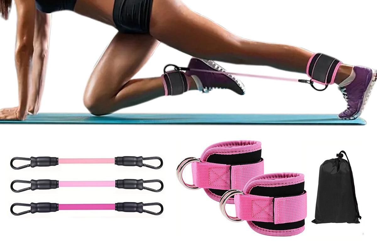 6Pcs Ankle Resistance Bands Ankle Bands for Working Out with Cuffs Resistance Bands -Pink 6Pcs Ankle Resistance Bands Ankle Bands for Working Out with Cuffs Resistance Bands -Pink