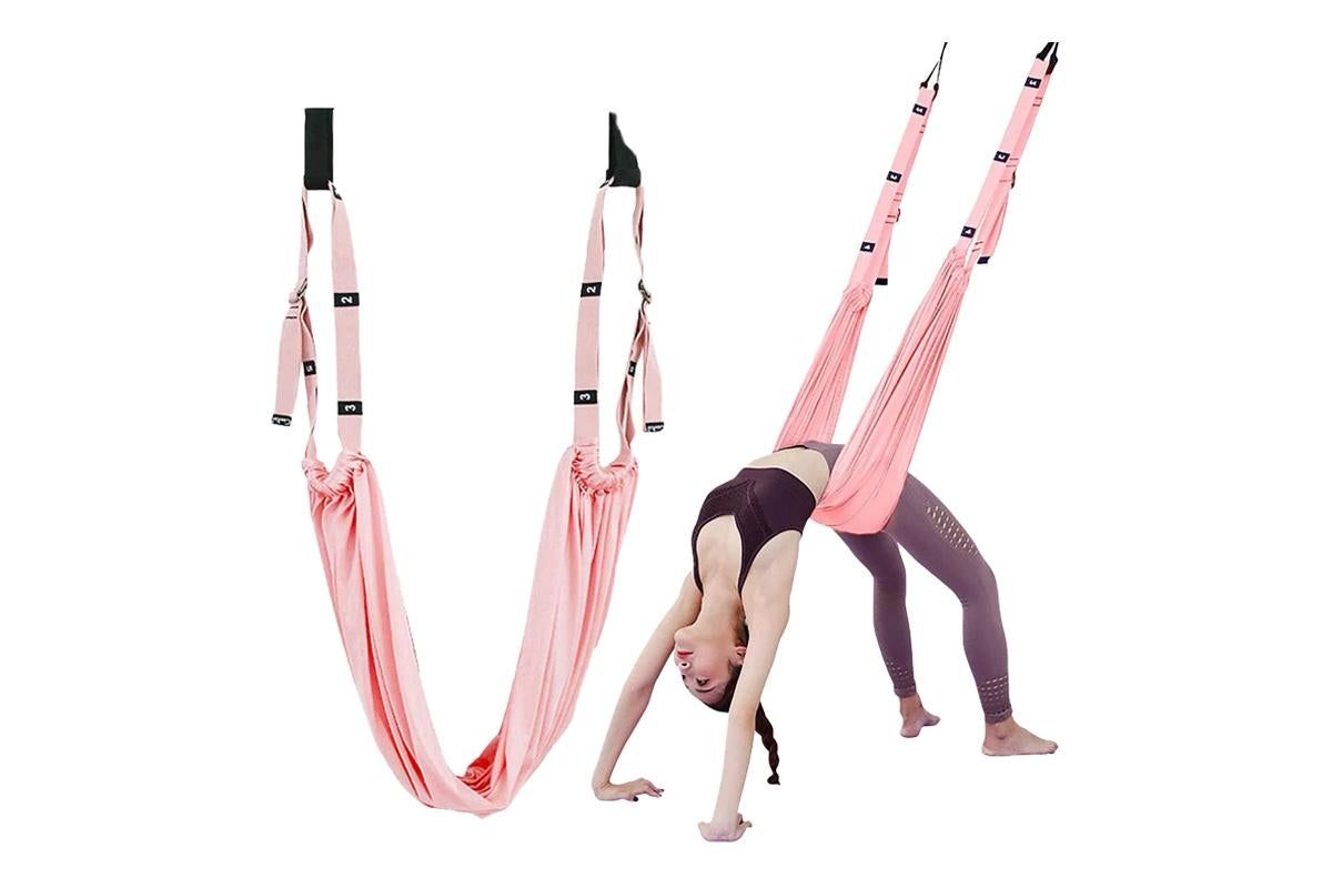 Stretching Exercise Belt Ballet Band Leg with Door Anchor Flexibility Trainer for Dance Aerial Yoga Ballet -Pink Stretching Exercise Belt Ballet Band Leg with Door Anchor Flexibility Trainer for Dance Aerial Yoga Ballet -Pink