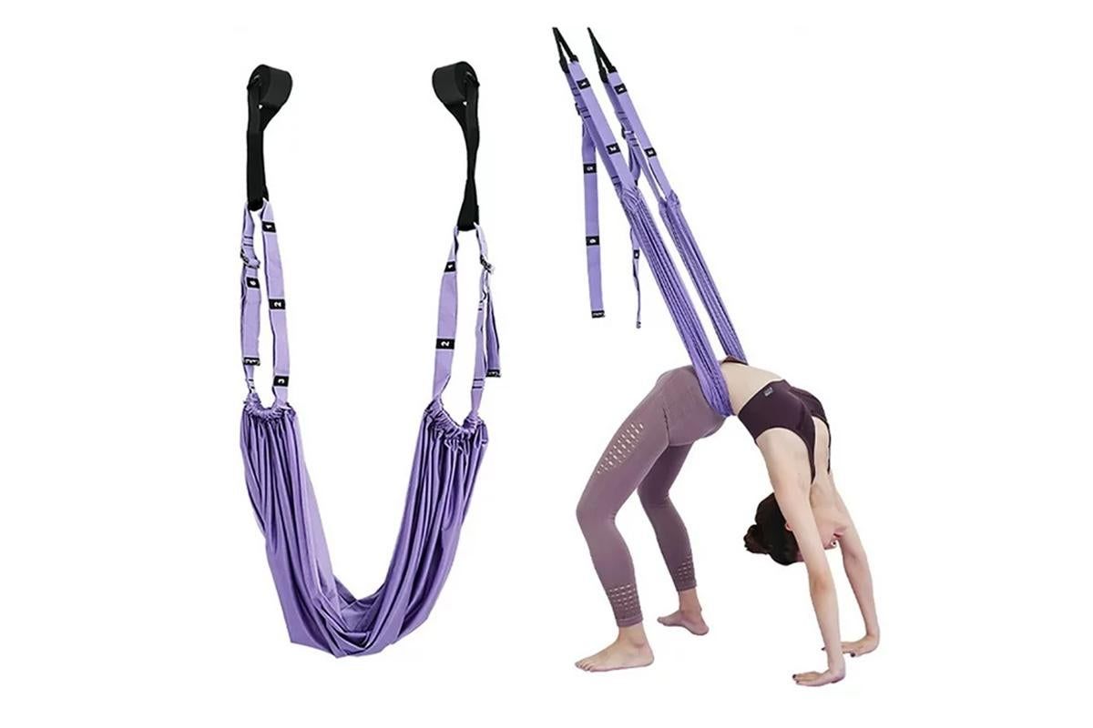 Stretching Exercise Belt Ballet Band Leg with Door Anchor Flexibility Trainer for Dance Aerial Yoga Ballet -Purple Stretching Exercise Belt Ballet Band Leg with Door Anchor Flexibility Trainer for Dance Aerial Yoga Ballet -Purple