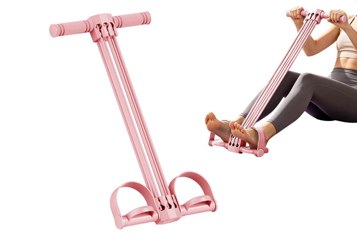 Pedal Resistance Band with Handles Adjustable Detachable Multifunction Pedal Resistance Band for Abs Arms Waist Legs Home Fitness - Pink Pedal Resistance Band with Handles Adjustable Detachable Multifunction Pedal Resistance Band for Abs Arms Waist Legs Home Fitness - Pink