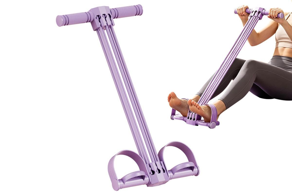 Pedal Resistance Band with Handles Adjustable Detachable Multifunction Pedal Resistance Band for Abs Arms Waist Legs Home Fitness - Purple Pedal Resistance Band with Handles Adjustable Detachable Multifunction Pedal Resistance Band for Abs Arms Waist Legs Home Fitness - Purple