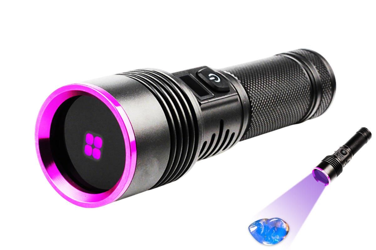 365nm Black Light UV Flashlight With LCD Display Rechargeable Torch Lamp 365nm Black Light UV Flashlight With LCD Display Rechargeable Torch Lamp