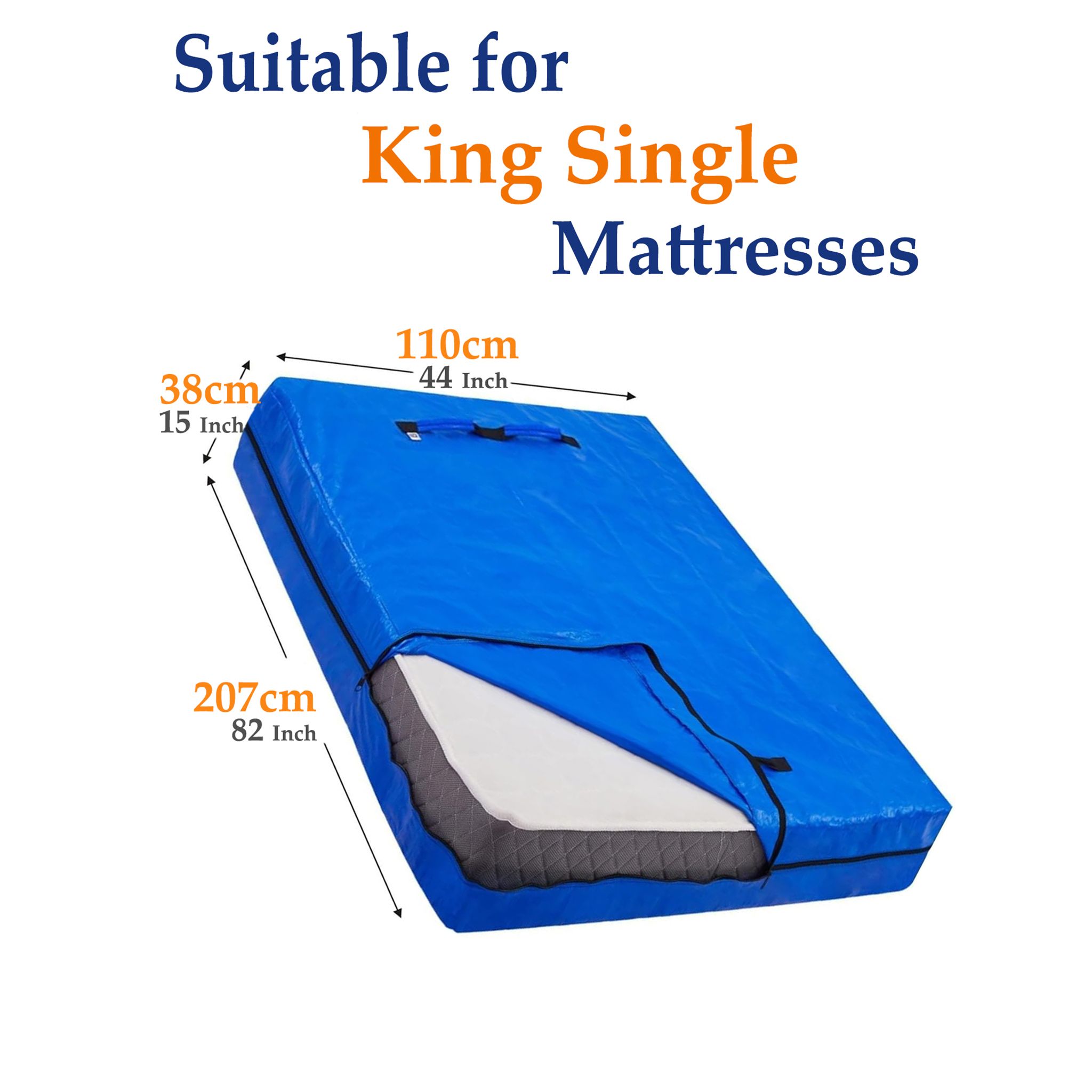 Mattress Bag Mattresses Protector Plastic Moving Storage Dust Cover Carry Bed Waterproof Zipper Packing Reusable Disposal