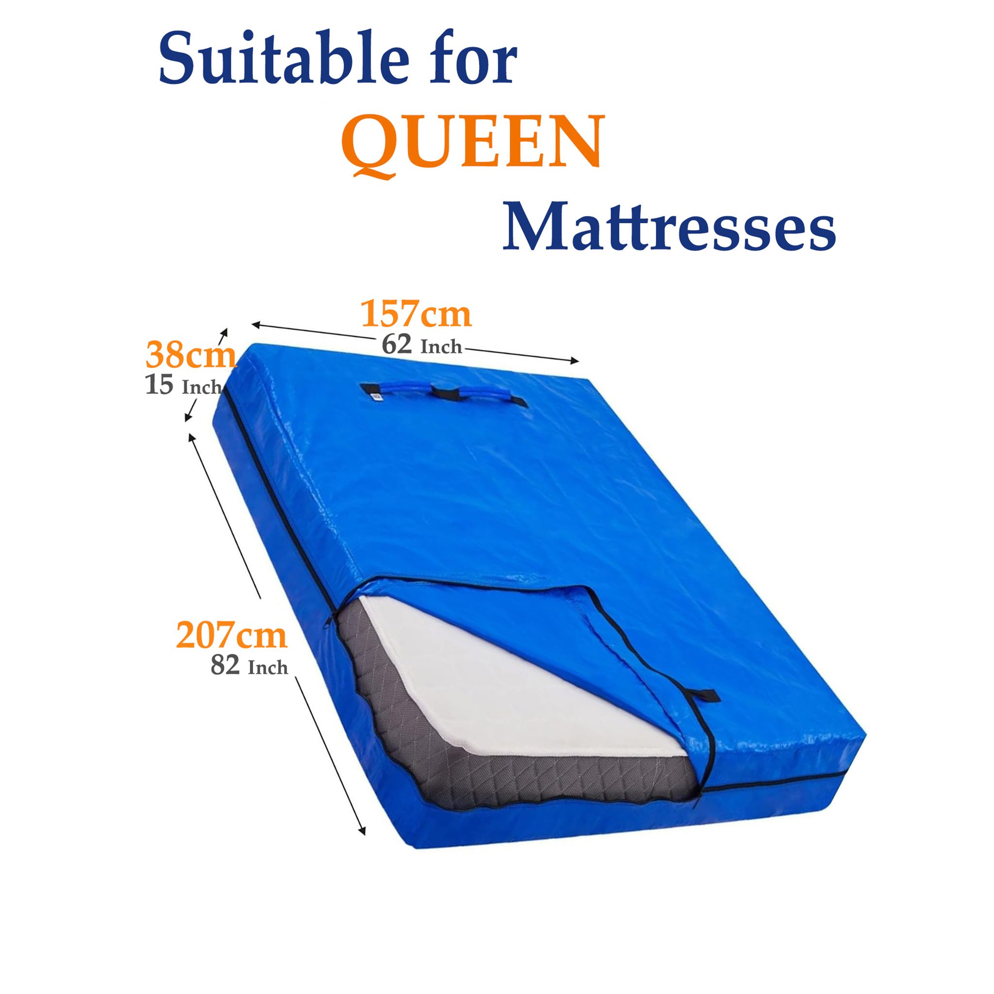 Mattress Bag Mattresses Protector Plastic Moving Storage Dust Cover Carry Bed Waterproof Zipper Packing Reusable Disposal