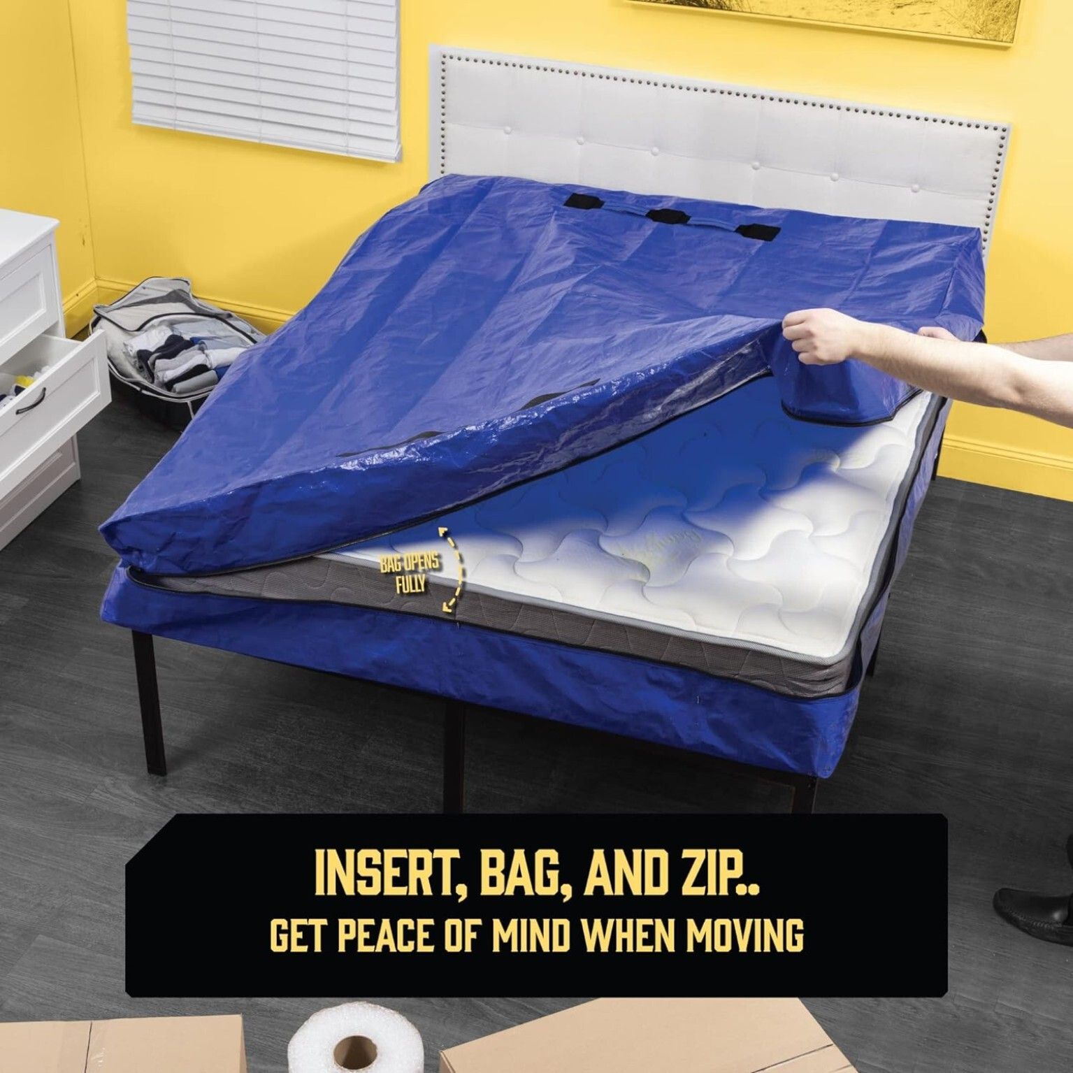 Mattress Bag Mattresses Protector Plastic Moving Storage Dust Cover Carry Bed Waterproof Zipper Packing Reusable Disposal
