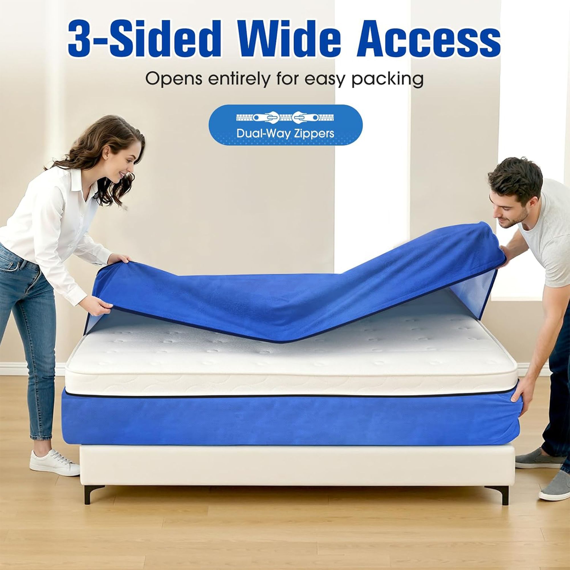 Waterproof Mattress Bag Mattresses Protector Plastic Moving Storage Dust Cover Carry Bed Zipper Packing Reusable Disposal