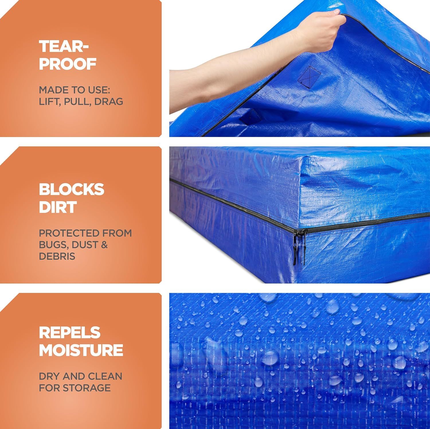 Waterproof Mattress Bag Mattresses Protector Plastic Moving Storage Dust Cover Carry Bed Zipper Packing Reusable Disposal