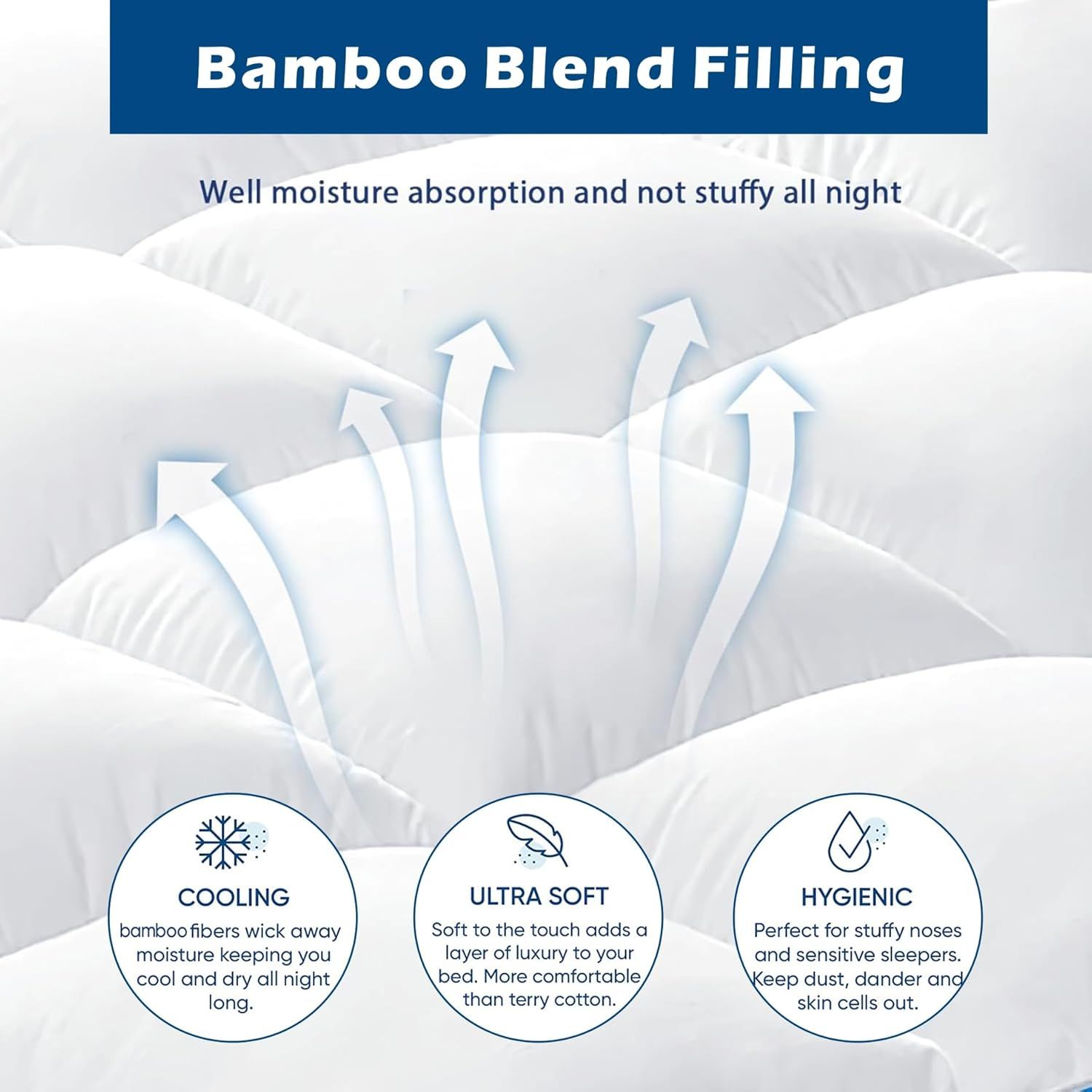 1000GSM Mattress Topper Viscose Derived from Bamboo