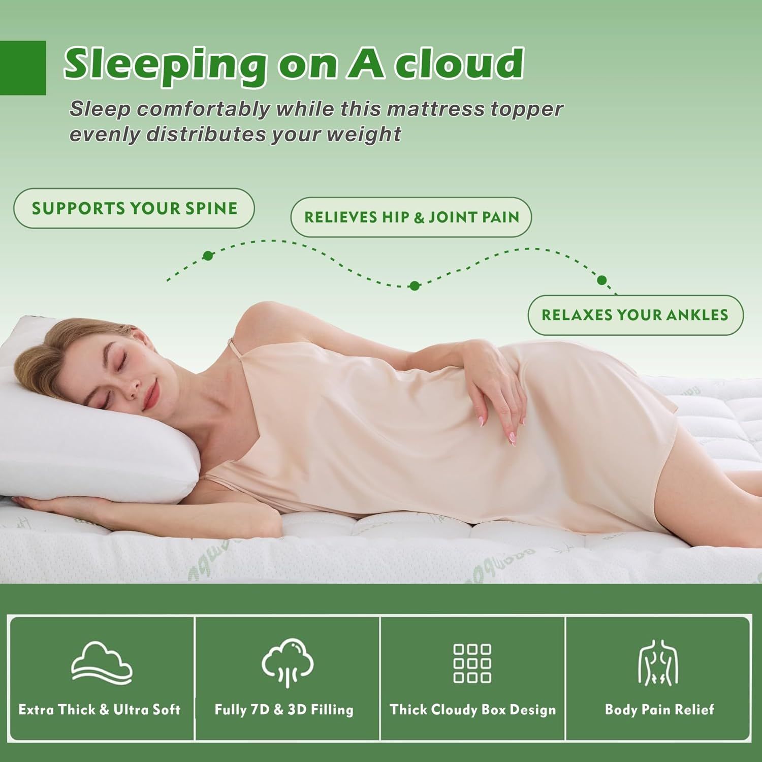 800GSM Mattress Topper Viscose Derived from Bamboo
