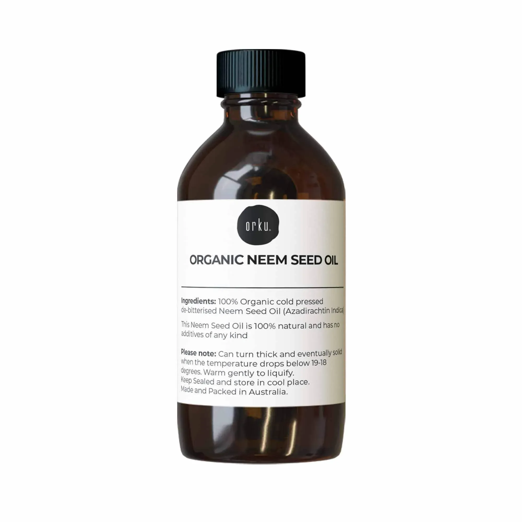 Orku 100ml Organic Neem Seed Oil Debitterised Cold Pressed Azadirachtin Indica