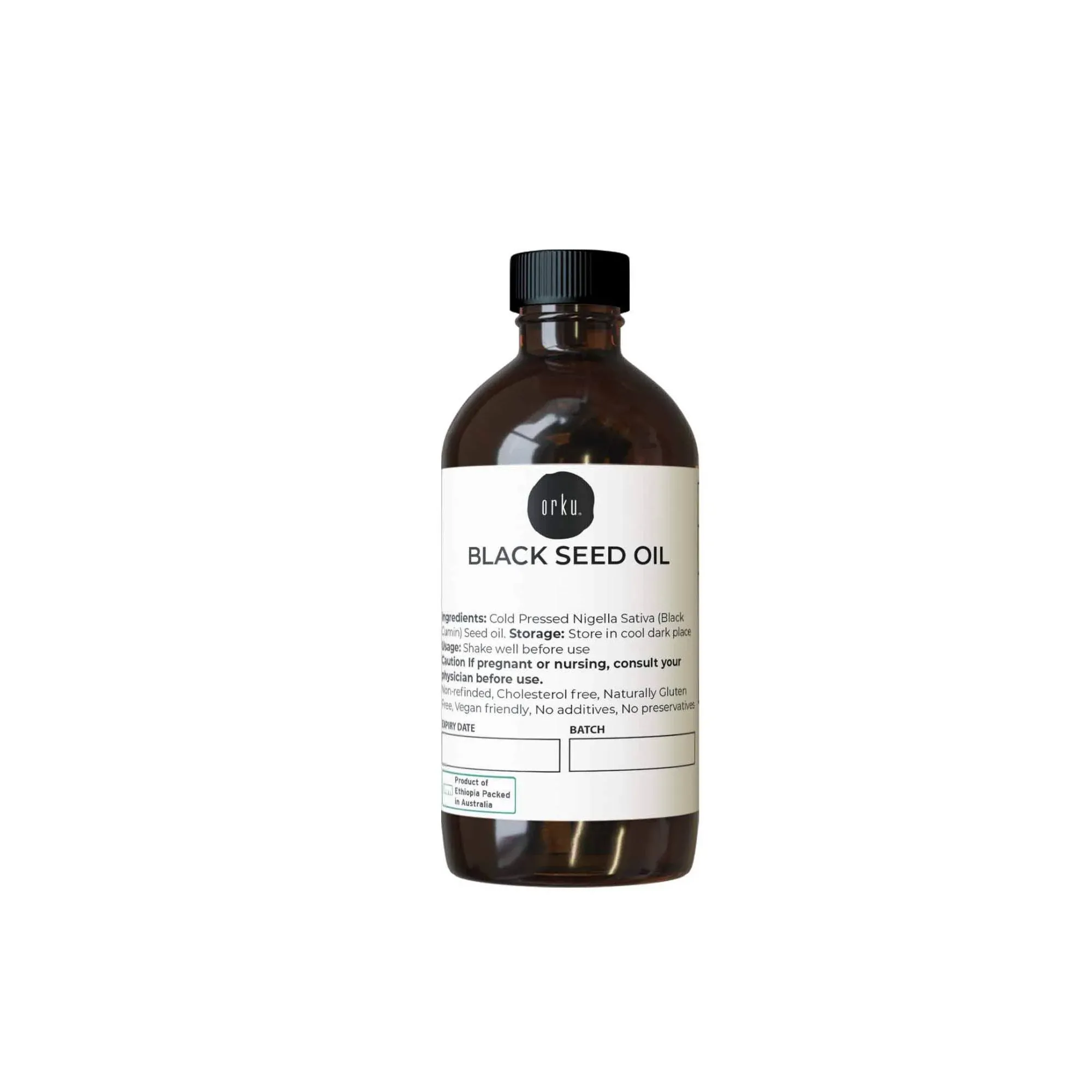 Orku 100ml Pure Black Seed Oil Cold Pressed 100% Ethiopian Nigella Sativa Cumin