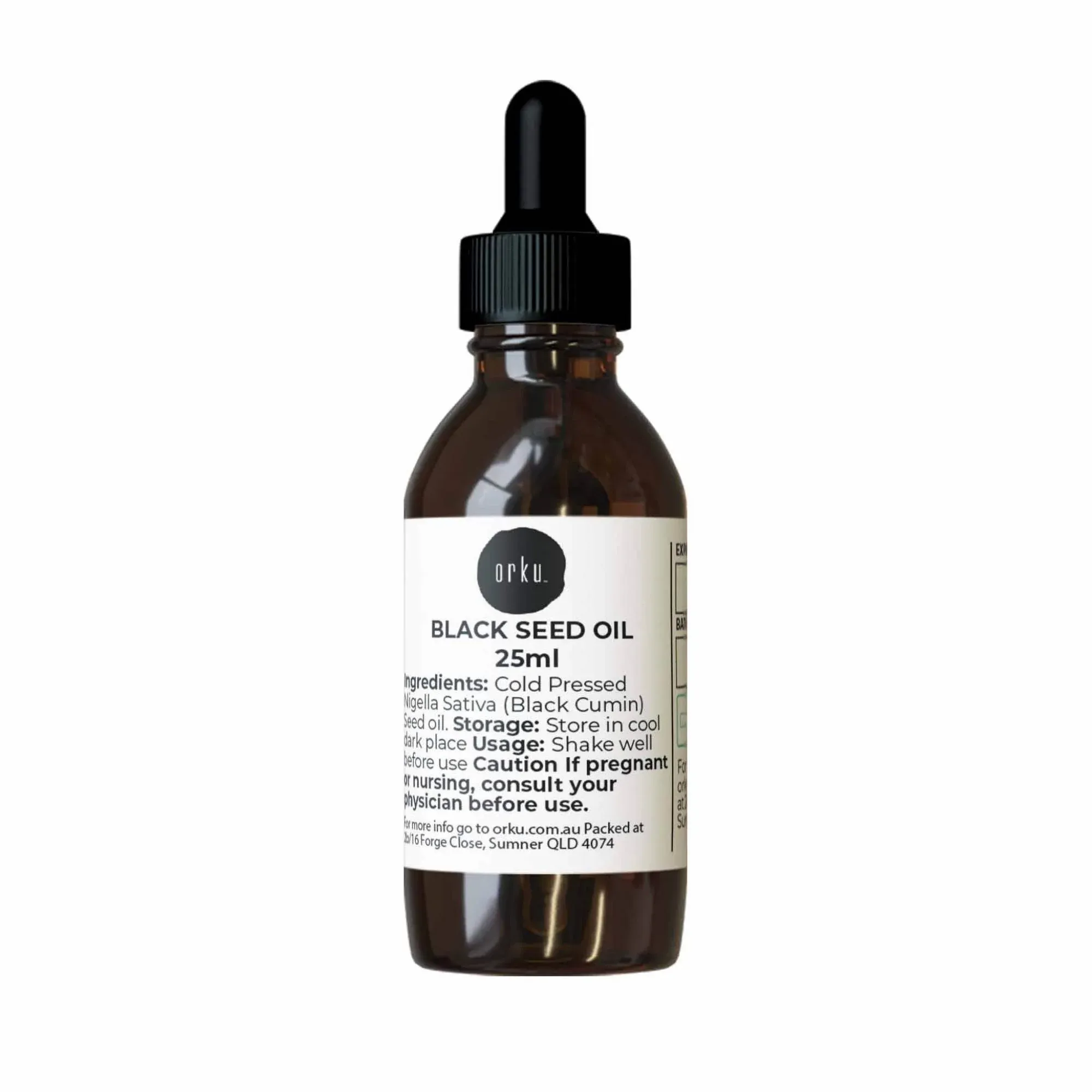 Orku 25ml Pure Black Seed Oil Cold Pressed 100% Ethiopian Nigella Sativa Cumin