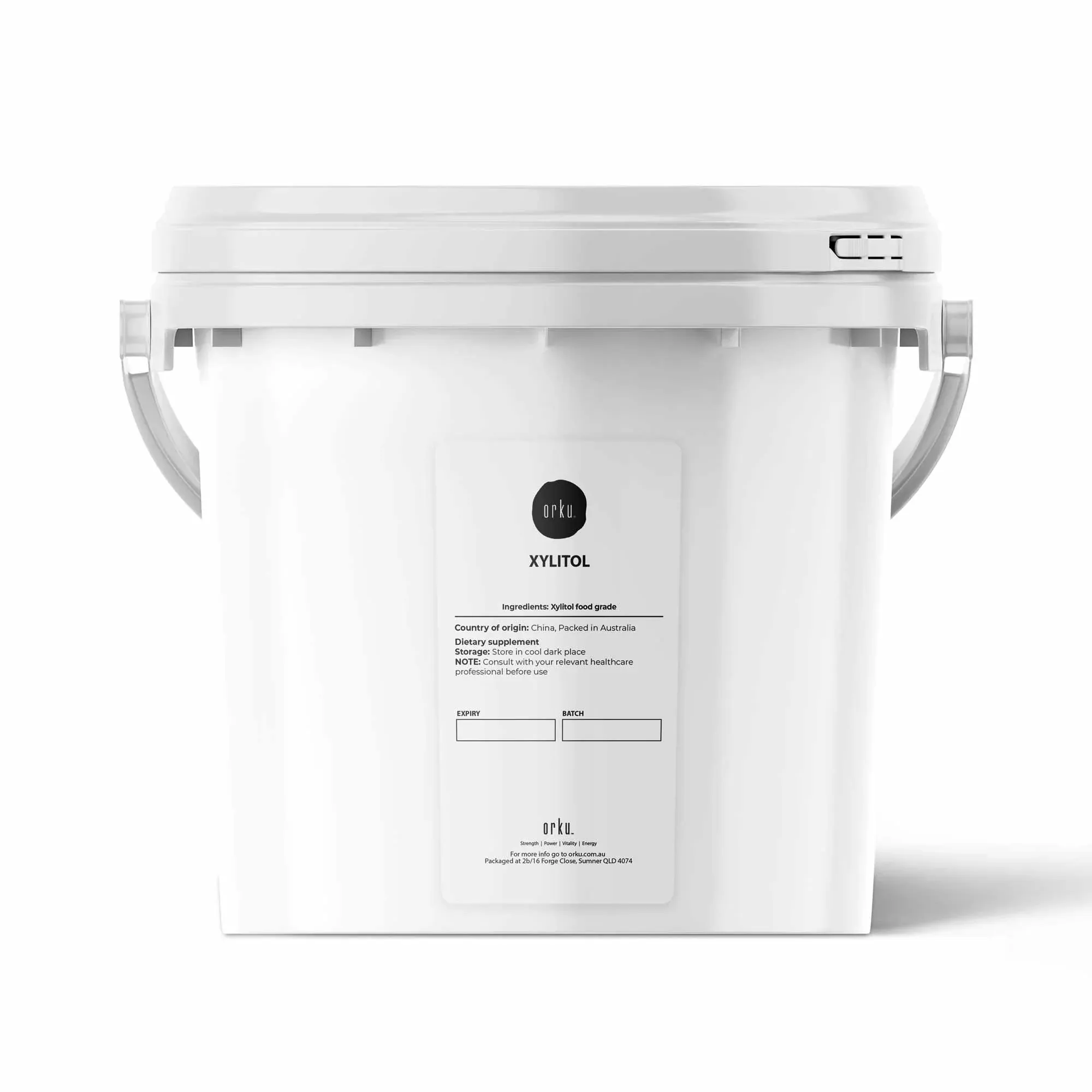 Orku 1.2Kg Xylitol Crystal Powder Tub USP FCC Natural Sweetener Sugar Substitute