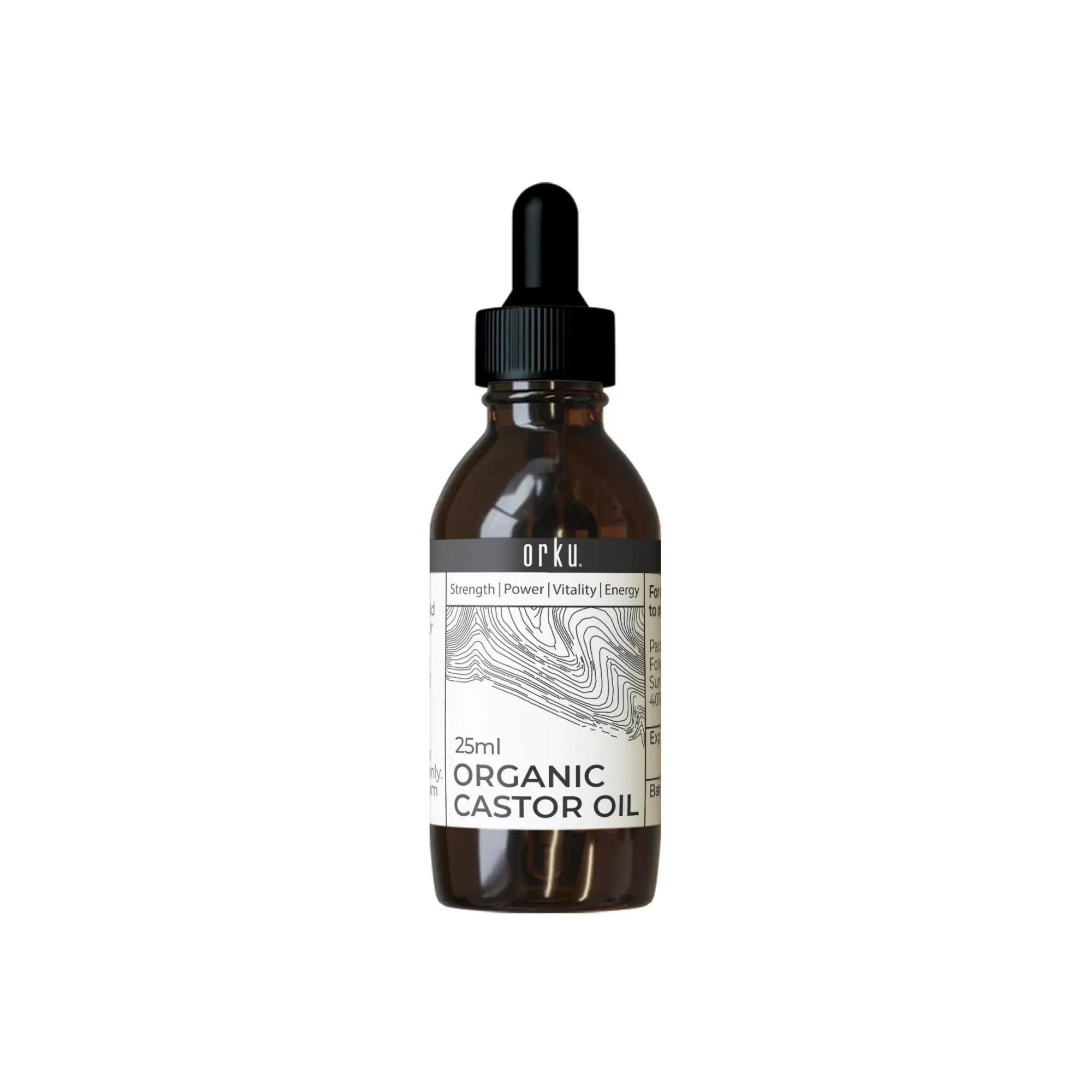 Orku 25ml Organic Castor Oil + Dropper - Hexane Free Cold Pressed
