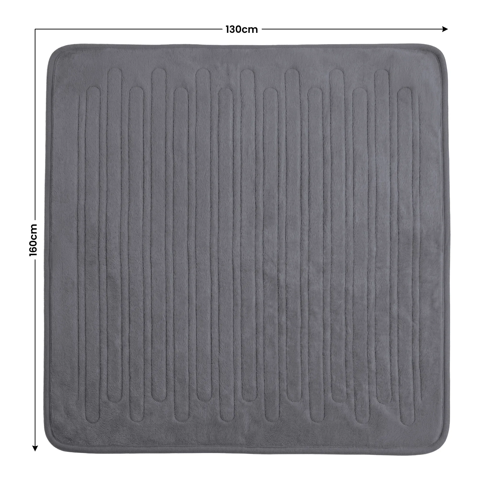Laura Hill Electric Heated Blanket Throw Soft Coral Fleece w/ 9 Heat Settings - Grey