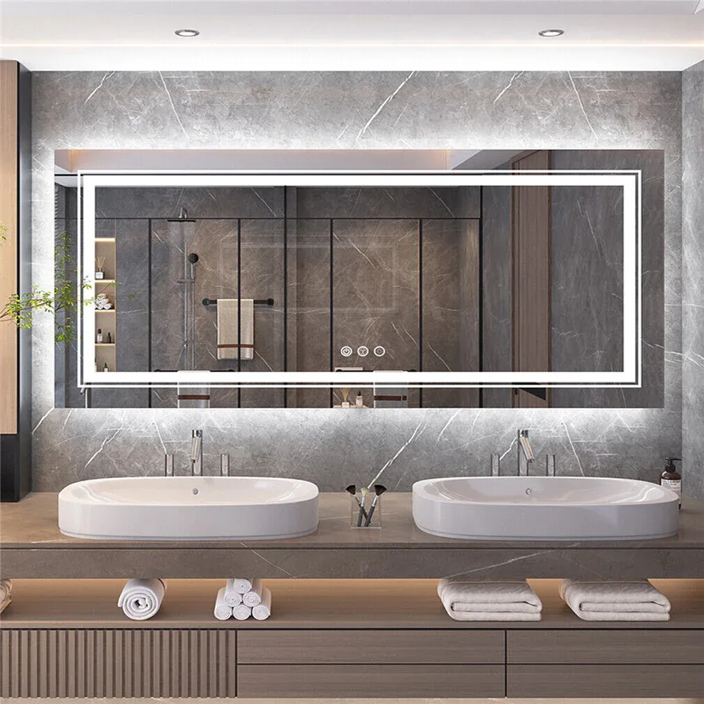 Interior Ave - 120 x 80cm Rectangle Frameless LED Bathroom Mirror
