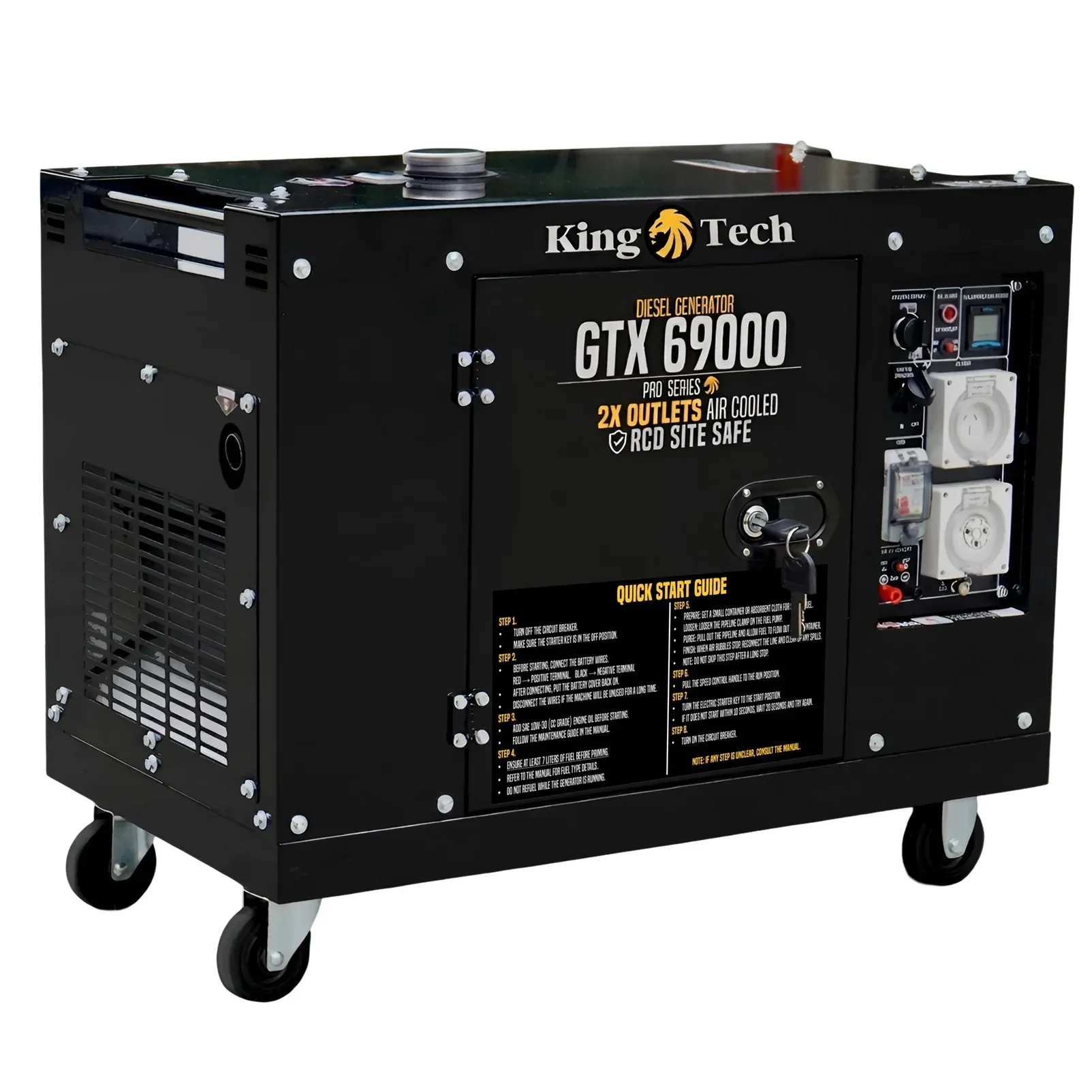 8.4kW Max 6kW Rated Diesel Generator New Single Phase Commercial