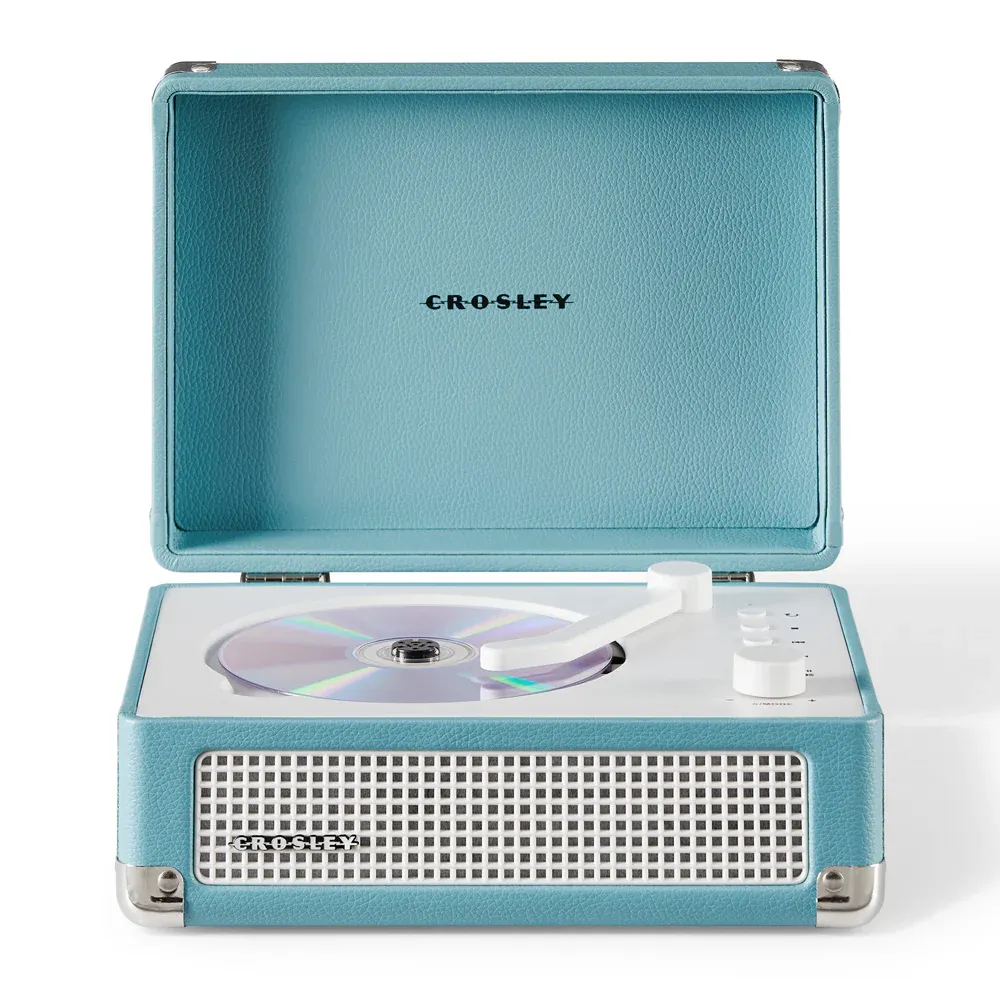 Crosley Cruiser Portable Retro CD Player with Stereo Bluetooth Speakers, FM Radio - Turqouise