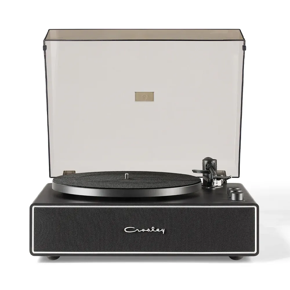 Crosley Stave 2-Speed Bluetooth Record Player Turntable with Built-in Speakers, Black