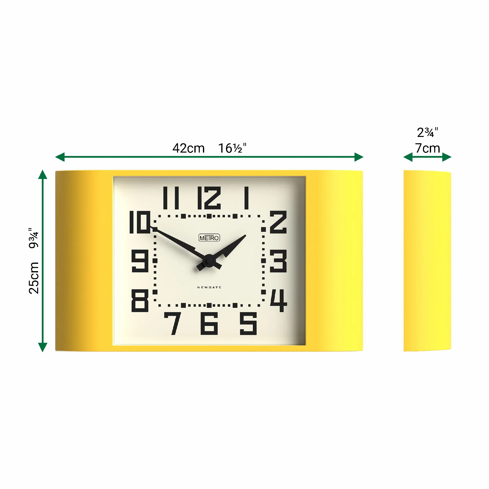Newgate Metro Wall Clock-Yellow