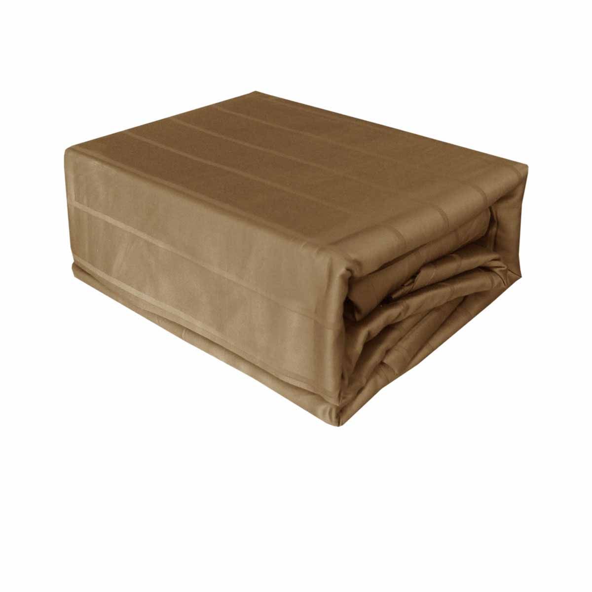 Golden Brown 800TC Luxury Cotton Self-Stripe Sheet Set King 40 cm Wall King Golden Brown 800TC Luxury Cotton Self-Stripe Sheet Set King 40 cm Wall King