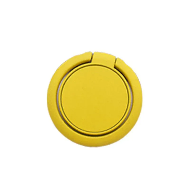 Phone Ring Bracket 360 Degree Rotation Solid Colour Mobile Holder Grip Stand - Yellow