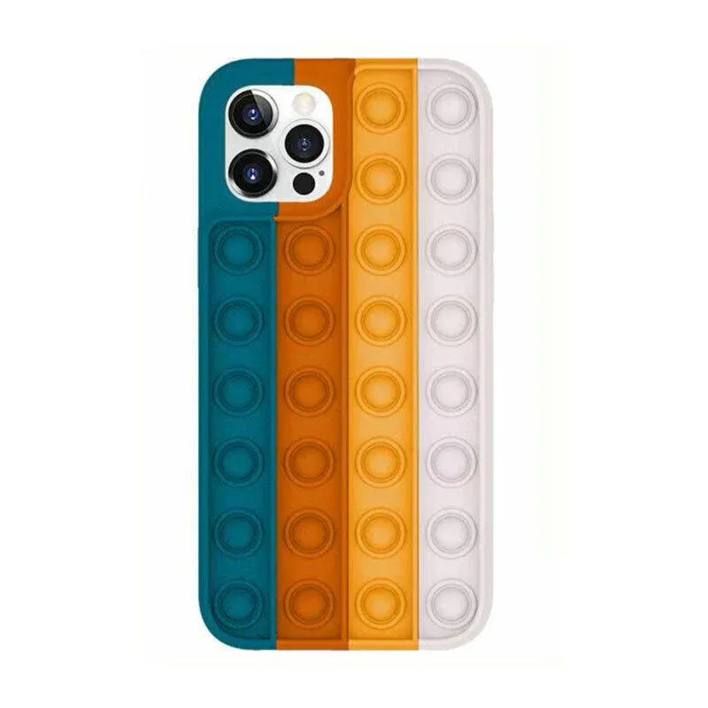 Blue-White Pop Fidget Toys Push It Bubble Phone Case For Iphone - iPhone 13