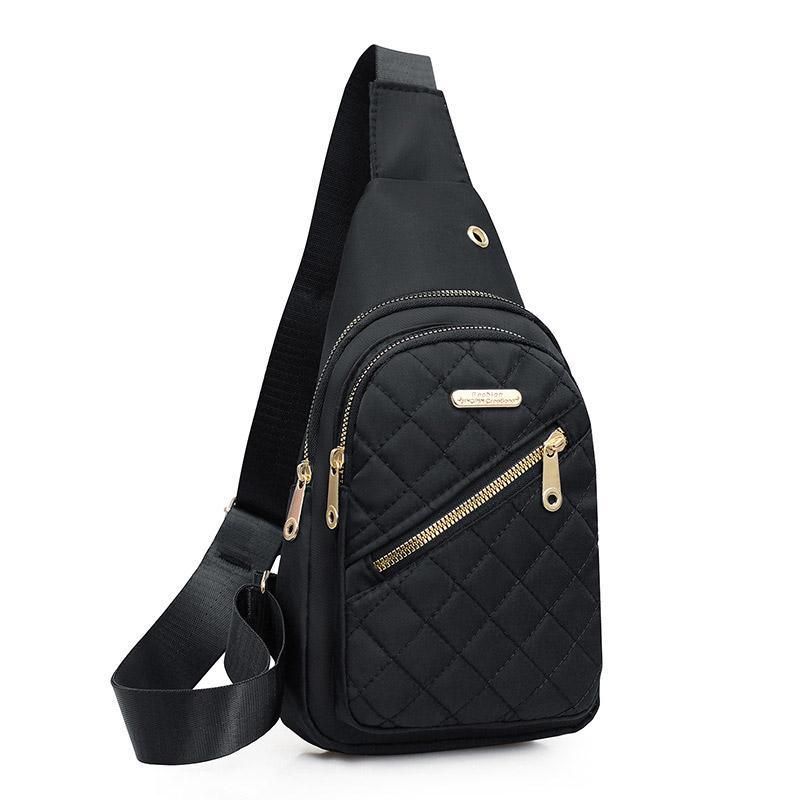 Chest Bag Crossbody Sports Bag Simple Casual Crossbody Bag for Travel Outdoor - Black