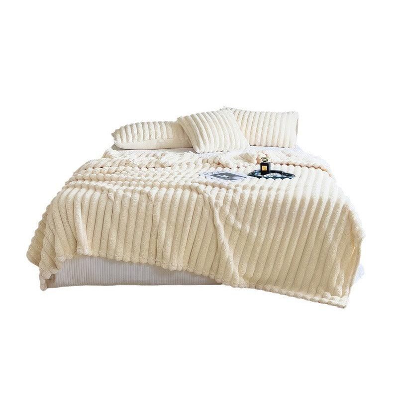 Plush Blanket Leisure Blanket Autumn Winter Warm Nap Throw Soft Cozy - White-150x200cm Plush Blanket Leisure Blanket Autumn Winter Warm Nap Throw Soft Cozy - White-150x200cm