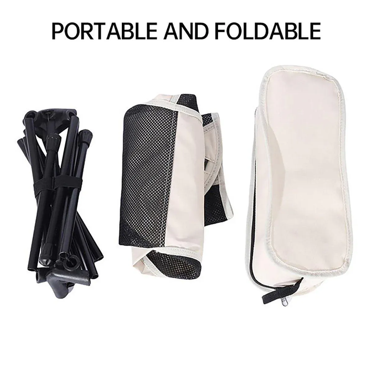 Outdoor Portable Lightweight Folding Camping Chair High Back Fishing Chair - Black