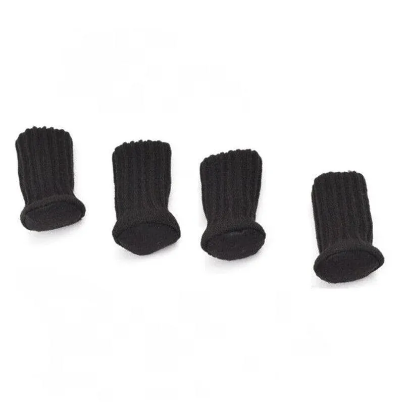 24Pcs Knitted Table Chair Leg Socks Sleeve Floor Protector Furniture Feet Covers - Black 24Pcs Knitted Table Chair Leg Socks Sleeve Floor Protector Furniture Feet Covers - Black