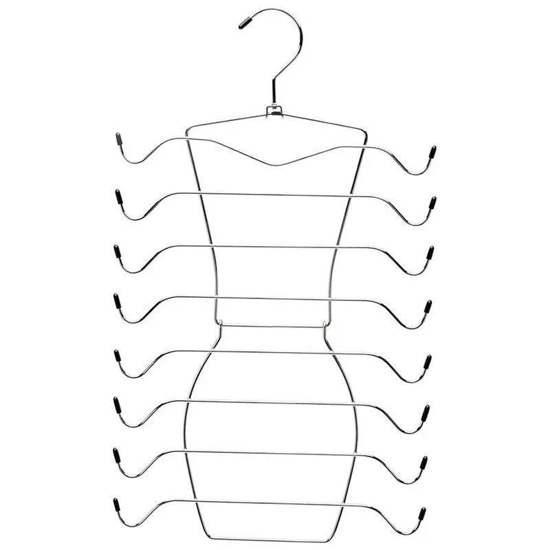 2pcs 8 Tier Metal Clothes Hanger Underwear Storage Organizer Stainless Steel