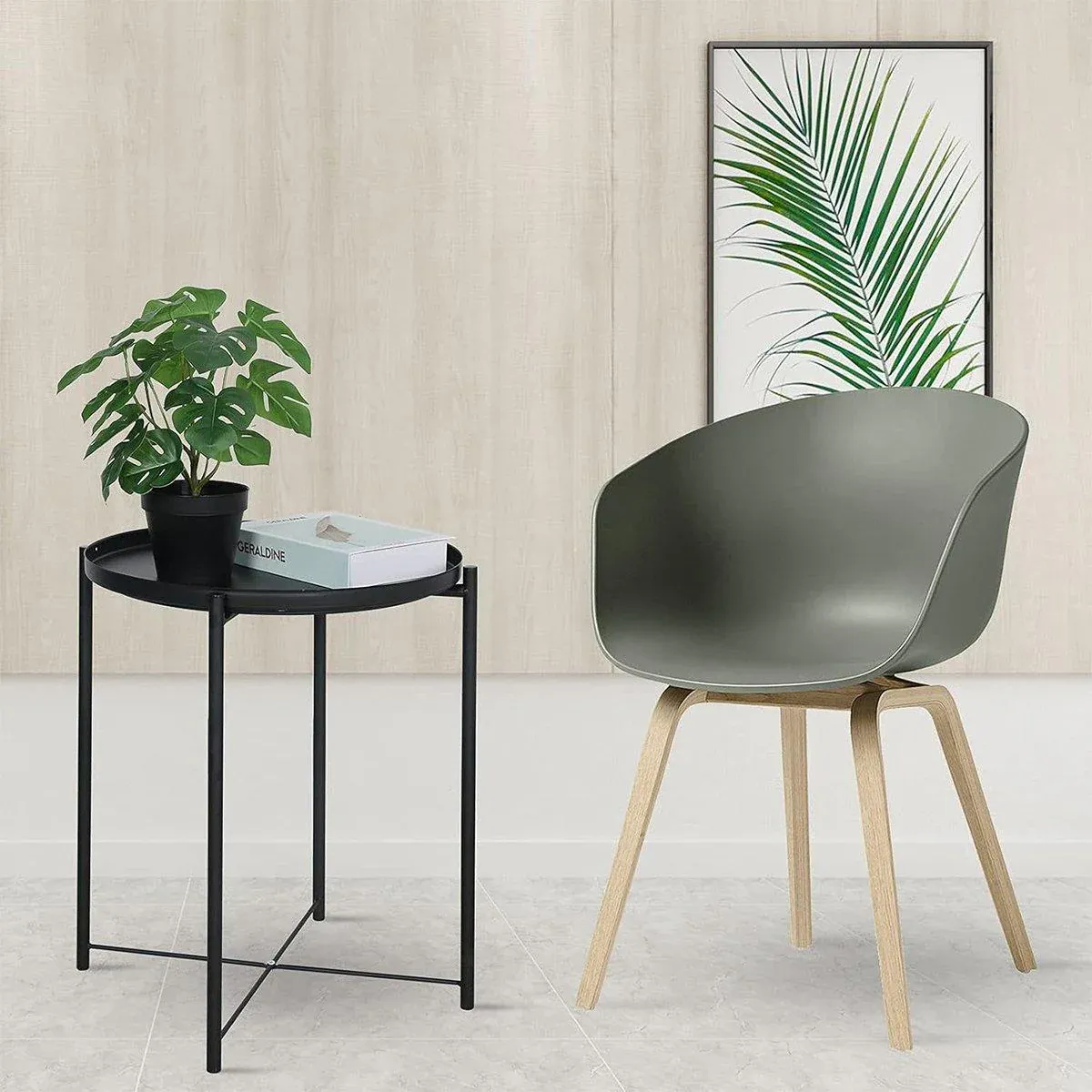 Small Coffee Table Simple Tray Mini Round Table Compact Side Table Living Room