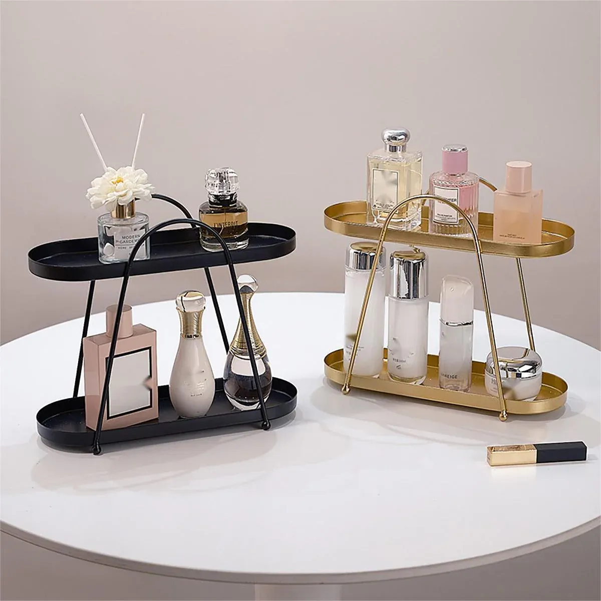 Jewelry Rack Organizer Stand Cosmetic Display Desktop Storage Holder for Home - Black