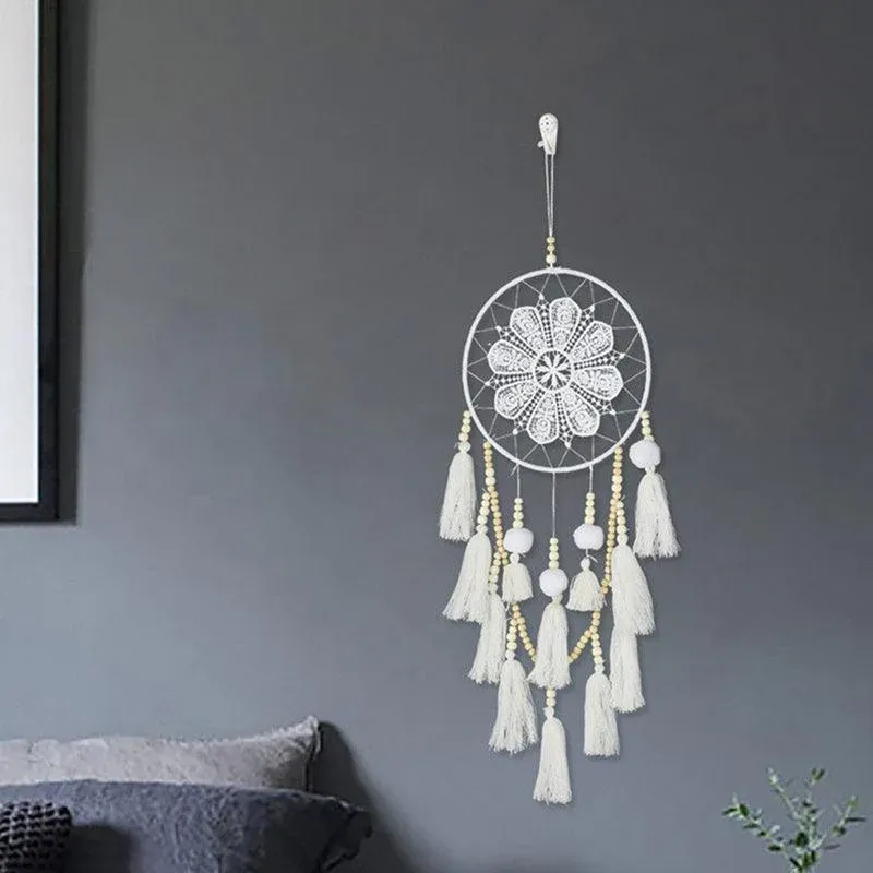 Handmade Dream Catcher Natural Macrame Hairball Art Wall Hanging Room Home Decor
