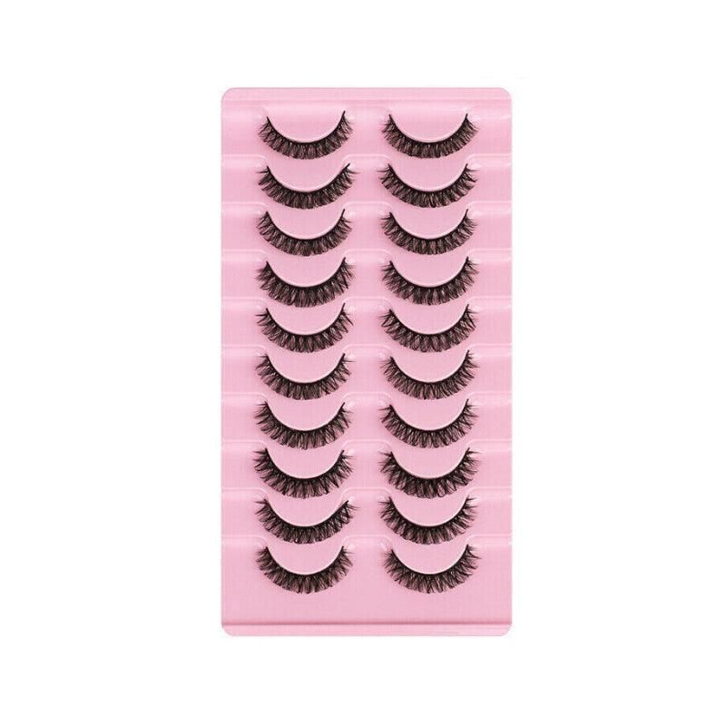 10 Pairs Russian D-Curl Mink False Eyelashes - Full & Curled - DH06-01