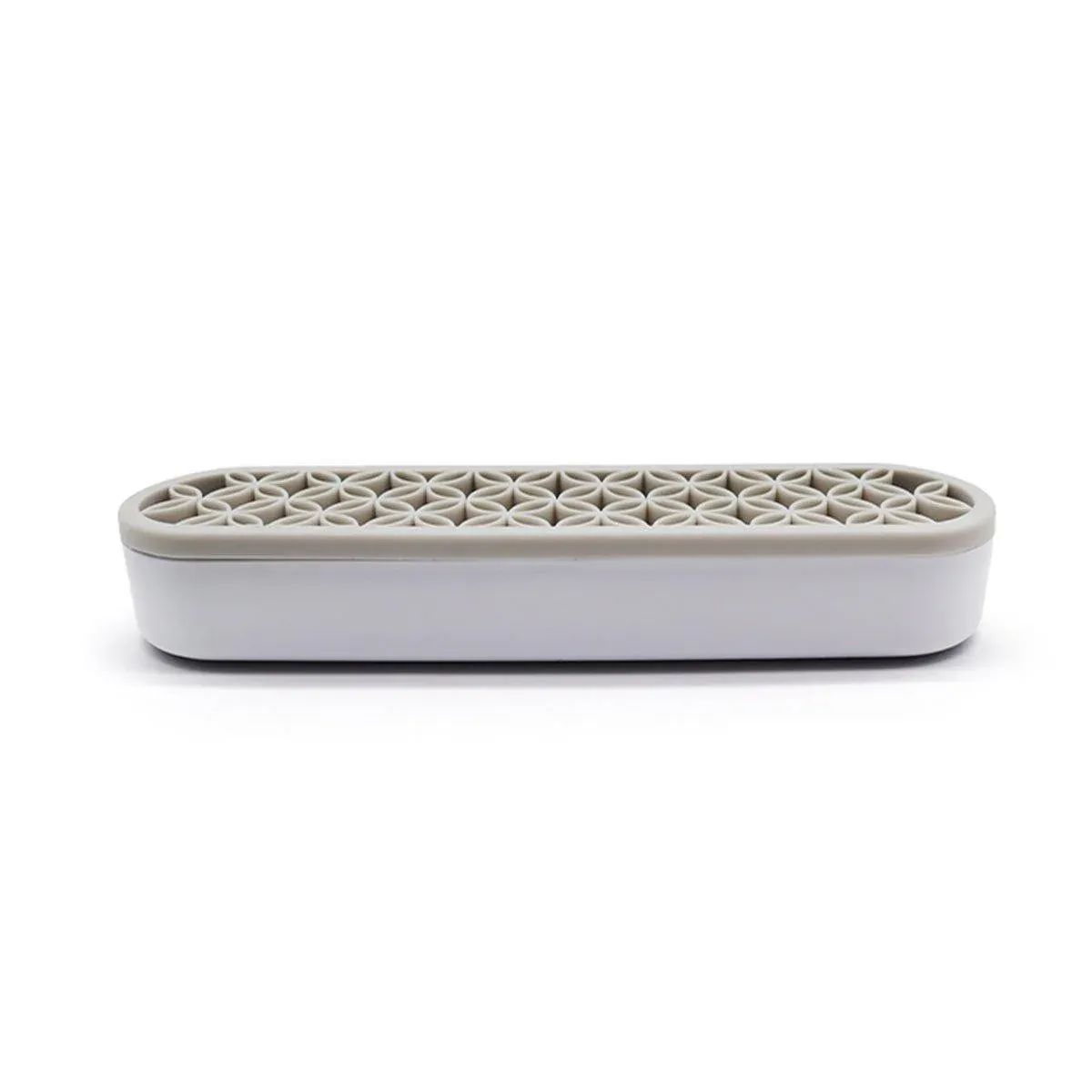 Silicone Makeup Organizer Cosmetic Storage Box Lipstick Brush Holder Desktop Box - Light Grey