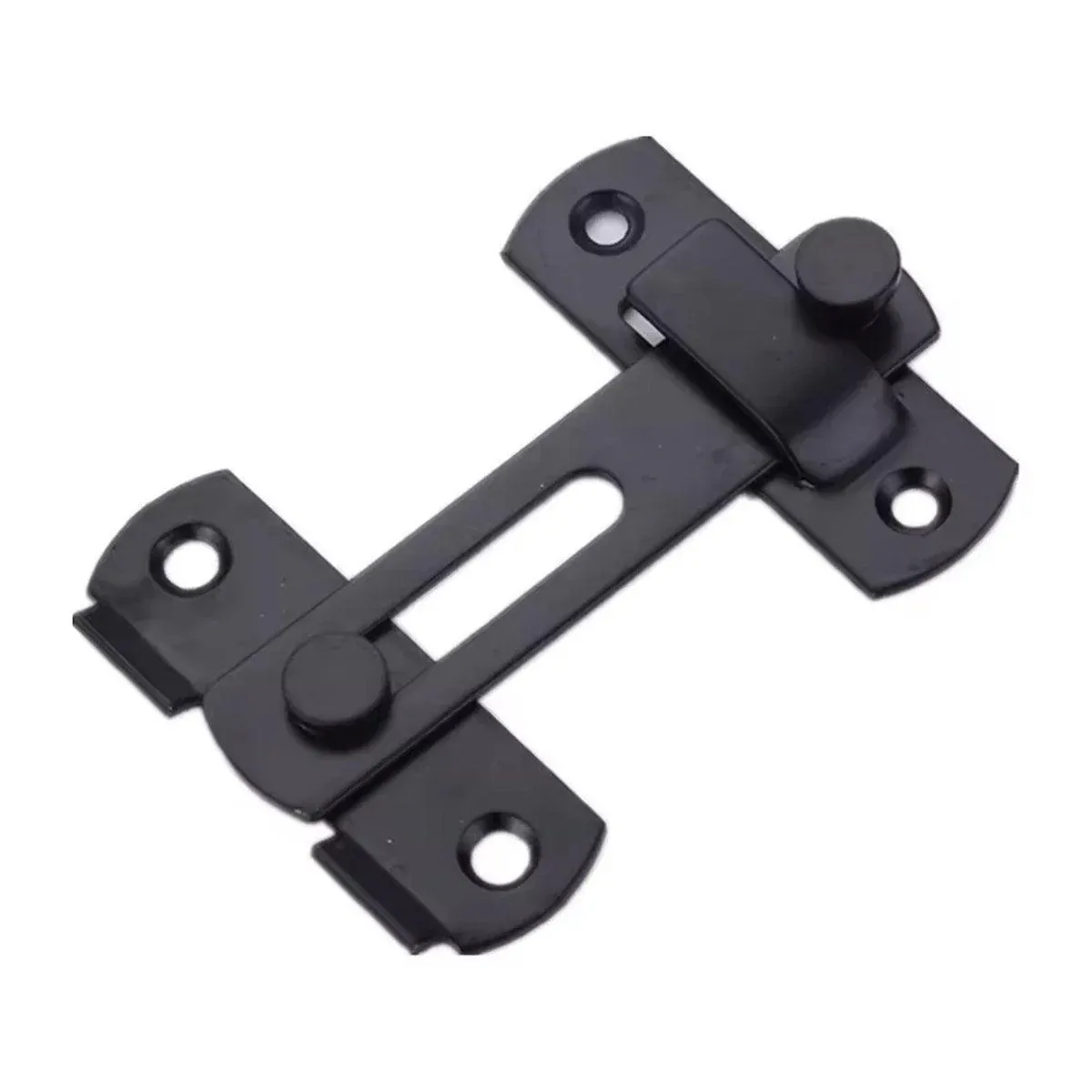 2 Sets 90 Degree Sliding Door Latch Lock Catch Kit for Home Use - Flat-Black-L