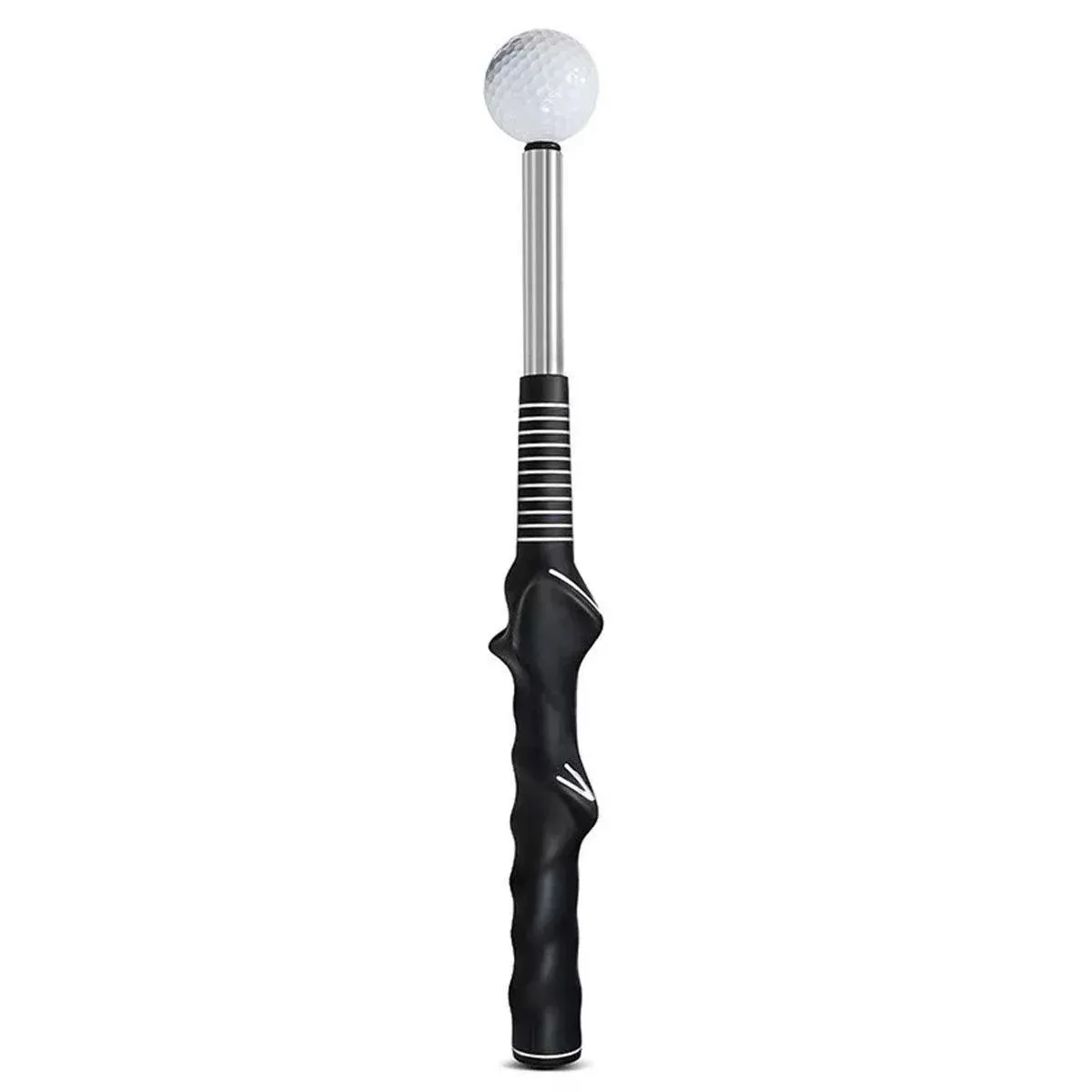 Golf Swing Training Aid Telescopic Impact Sound Stick Exercise Tool for Practice - Black