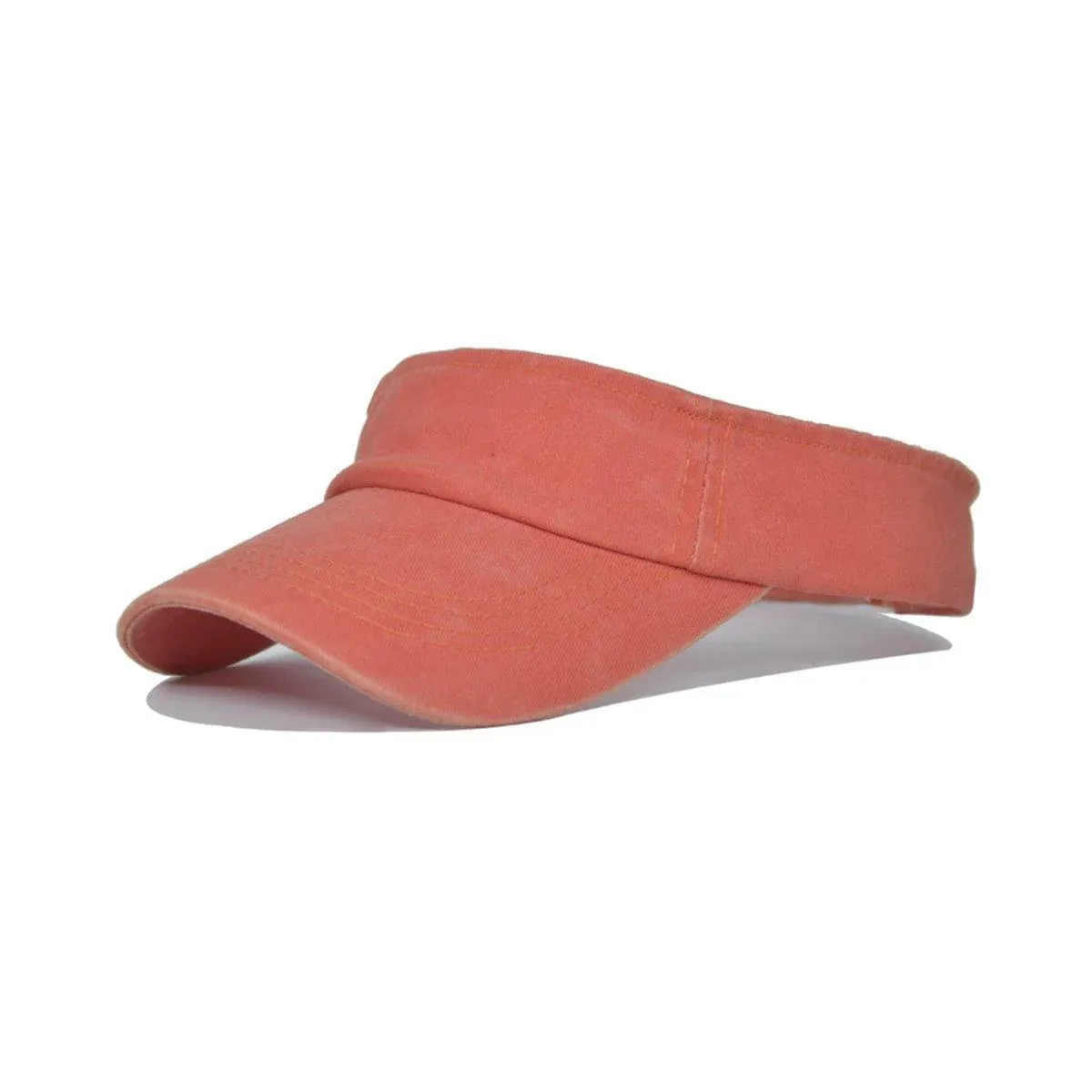 Unisex Summer Denim Sun Visor Cap Breathable Washed Running Hat - Orange