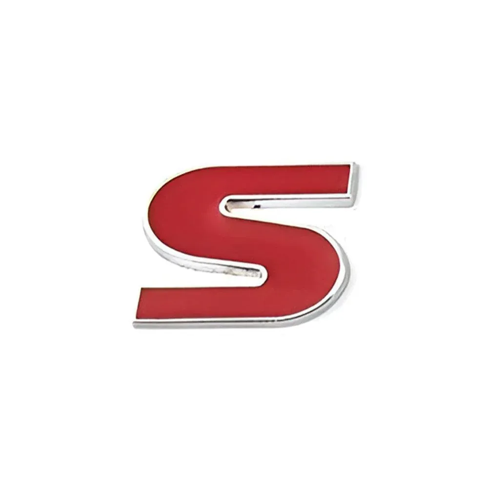 A-Z Alphabet Letters Car Sticker Self Adhesive Auto Badge Emblem 3D Chrome Good - Red S