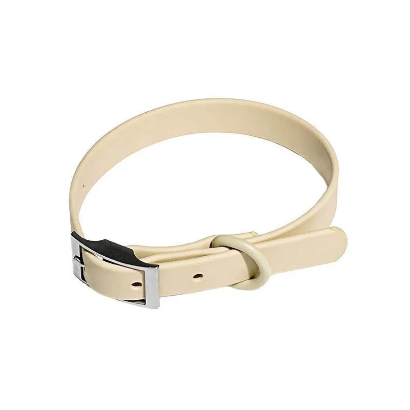 PVC Dog Collar Working Dog Kennels Waterproof Soft Adjustable for Pets L Size - Apricot