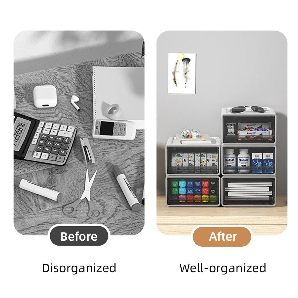Desktop Stationery Organizer Storage Box for Office Supplies Desk Organization