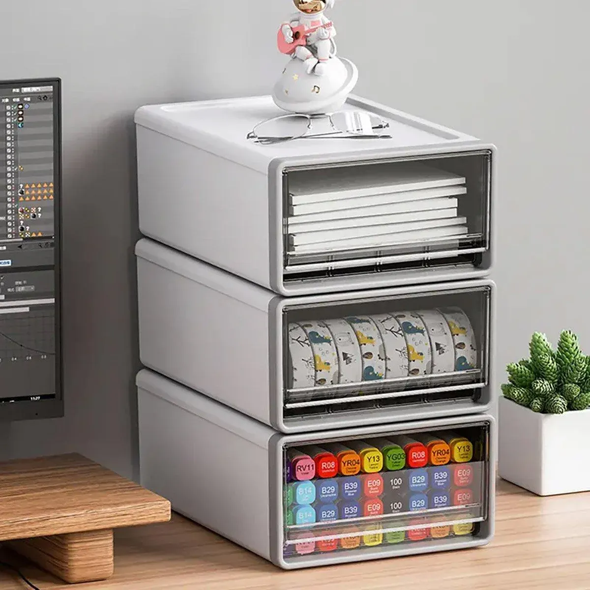 Desktop Stationery Organizer Storage Box for Office Supplies Desk Organization