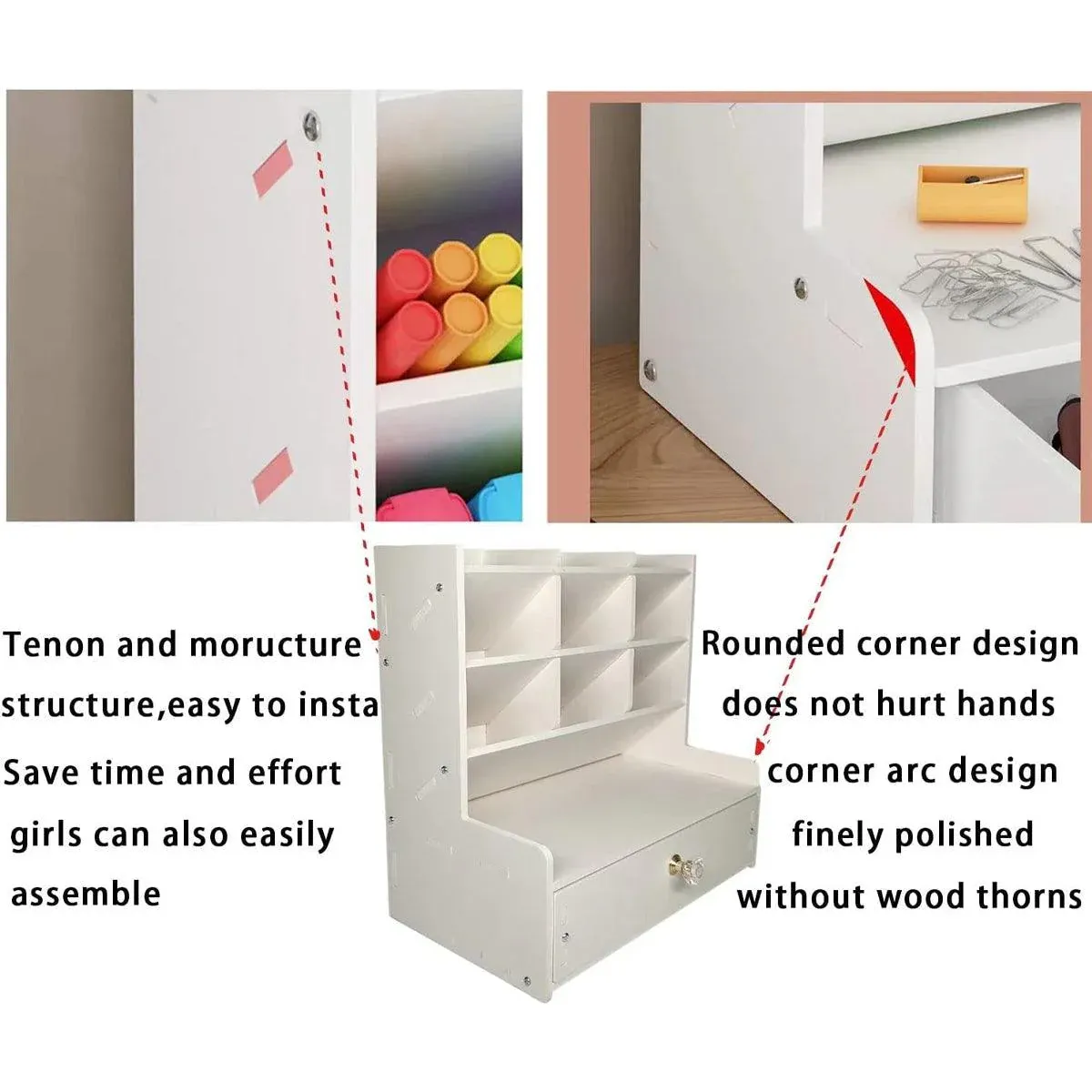 Office Desk Organizer Storage Drawer Pen Pencil Holder DIY Case Storage Rack