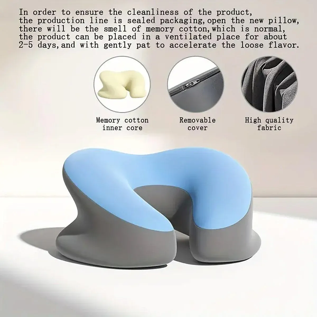 Universal Massage Table Face Cushion Pillow U Shape Head Face Down Rest Pillow - Light Grey