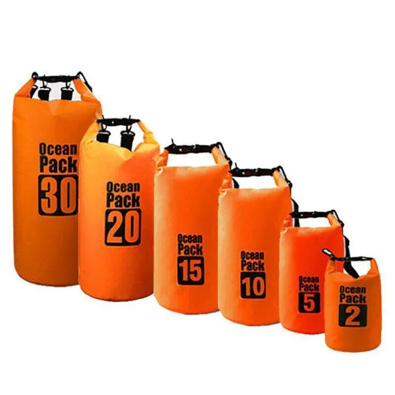 Orange Waterproof Bag Dry Sack Fishing Camping Canoeing Outdoor Sport 2/5/10/15/20/30 L - 15L Orange Waterproof Bag Dry Sack Fishing Camping Canoeing Outdoor Sport 2/5/10/15/20/30 L - 15L
